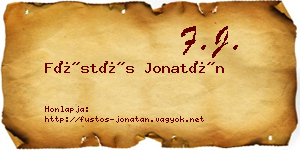 Füstös Jonatán névjegykártya
